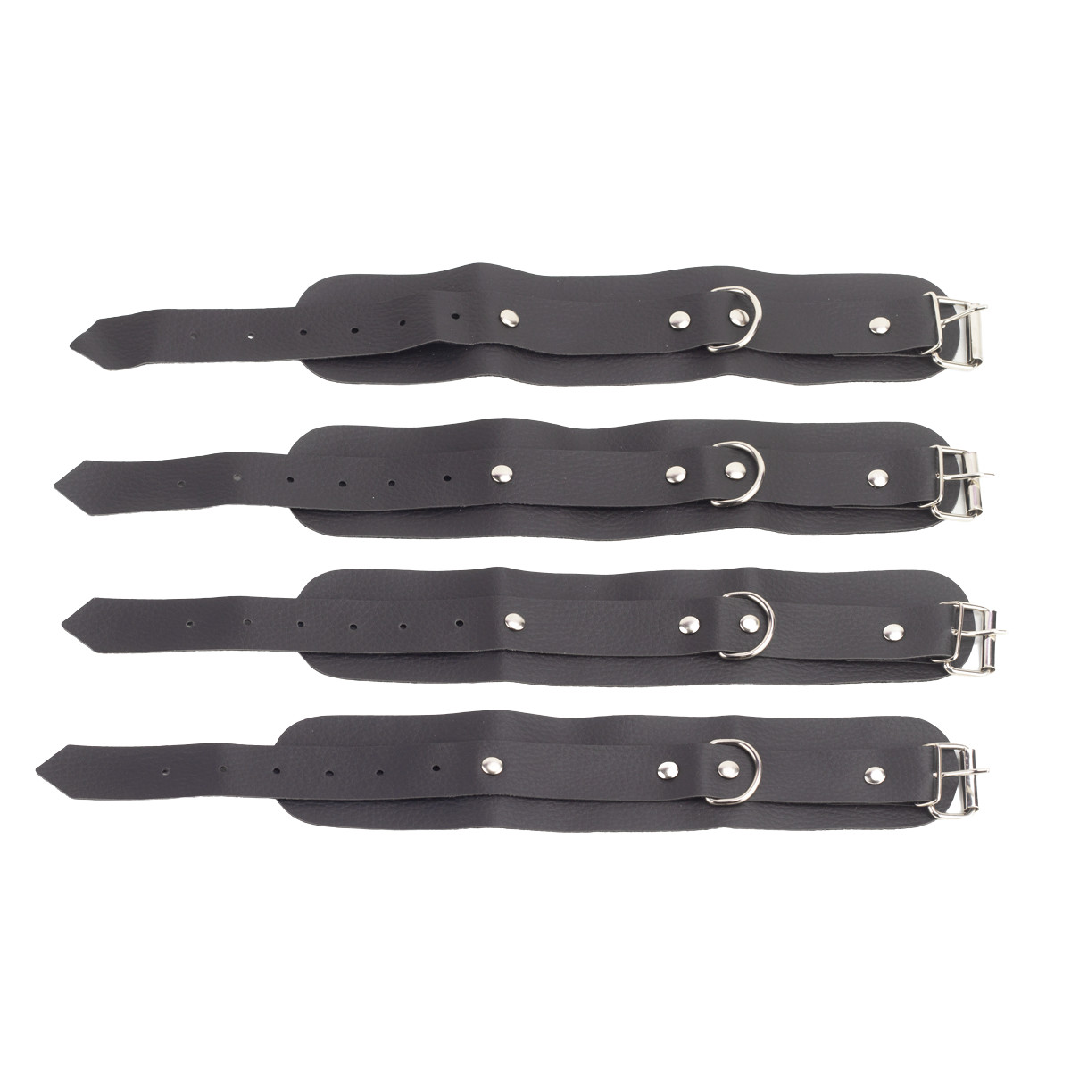 Algemas para Mãos e Tornozelos em Couro Sintético com Fivelas Ajustáveis e Distanciador - Brasil Fetiche | Tamanho Único - 4