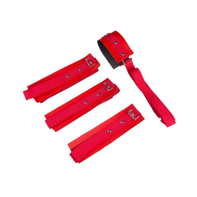 Foto 2 do produto Kit Bondage com 4 Amarras em Couro Sintético e Nylon - Brasil Fetiche | Disponível em 4 Cores