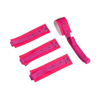 Foto 4 do produto Kit Bondage com 4 Amarras em Couro Sintético e Nylon - Brasil Fetiche | Disponível em 4 Cores