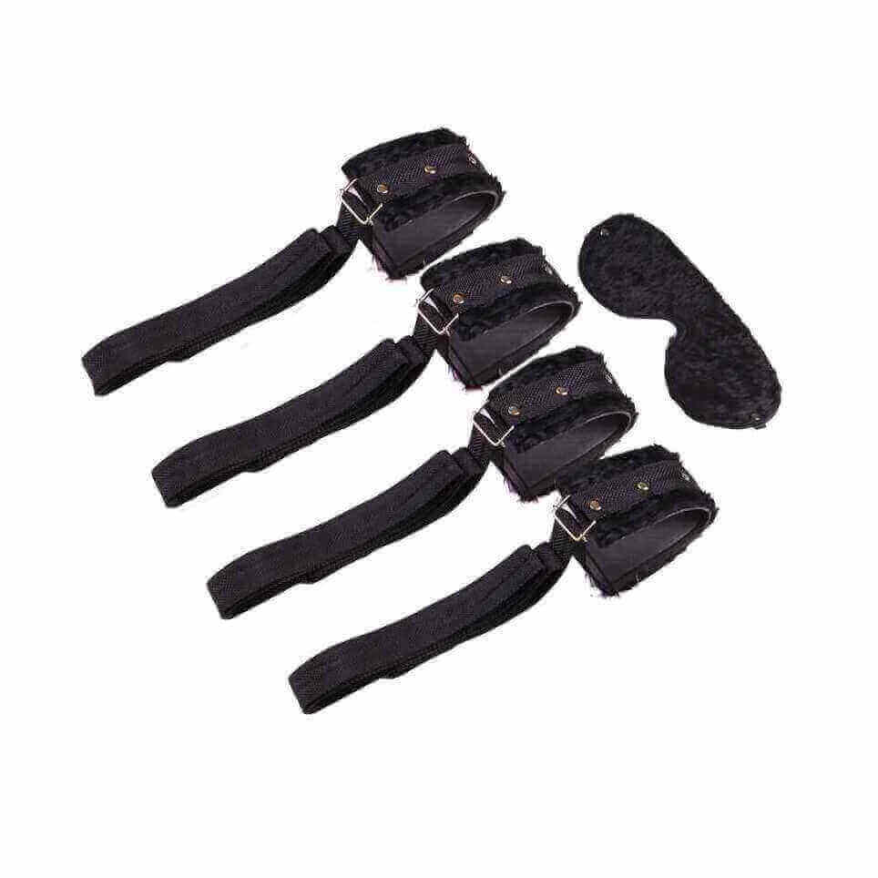 Kit Bondage com 4 Amarras e Venda em Pelúcia - Brasil Fetiche | Disponível em 5 Cores - 5