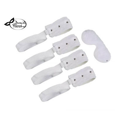 Foto 2 do produto Kit Bondage com 4 Amarras e Venda em Pelúcia - Brasil Fetiche | Disponível em 5 Cores
