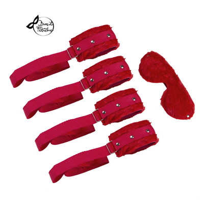 Kit Bondage com 4 Amarras e Venda em Pelúcia - Brasil Fetiche | Disponível em 5 Cores