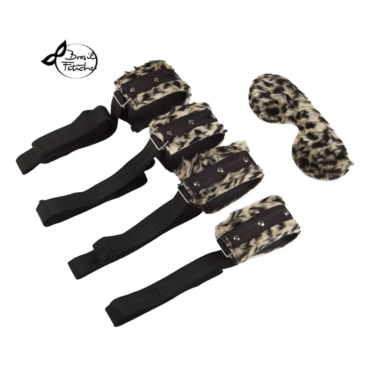 Kit Bondage com 4 Amarras e Venda em Pelúcia - Brasil Fetiche | Disponível em 5 Cores - 3
