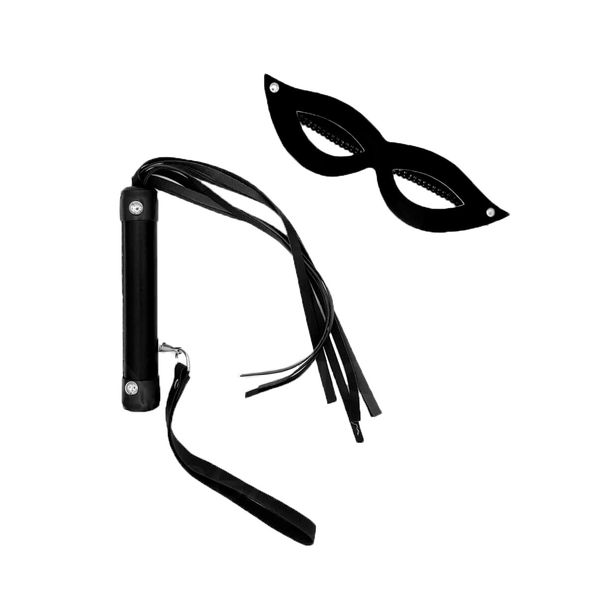 Kit Luxo com Chicote e Máscara - Brasil Fetiche | Disponível em 6 Cores - 4