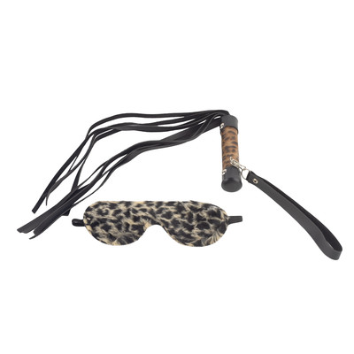Kit Luxo com Chicote e Venda em Pelúcia - Brasil Fetiche | Cor: Onça