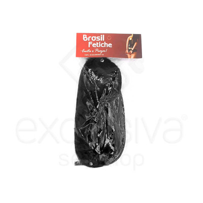 Brasil Fetiche - Kit Luxo com Chicote e Venda em Pelúcia | Cor: Preto