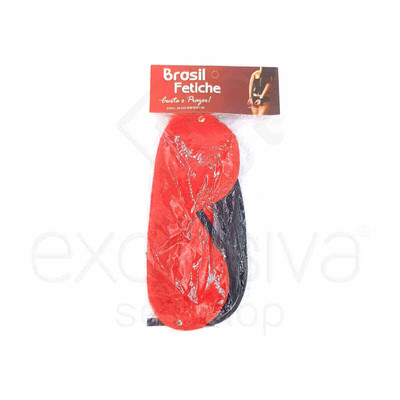 Brasil Fetiche - Kit Luxo com Chicote e Venda em Pelúcia | Cor: Vermelho