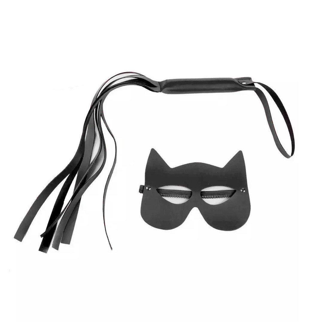 Kit Mulher Gato com Chicote Reforçado e Máscara - Brasil Fetiche | Disponível em 4 Cores - 7