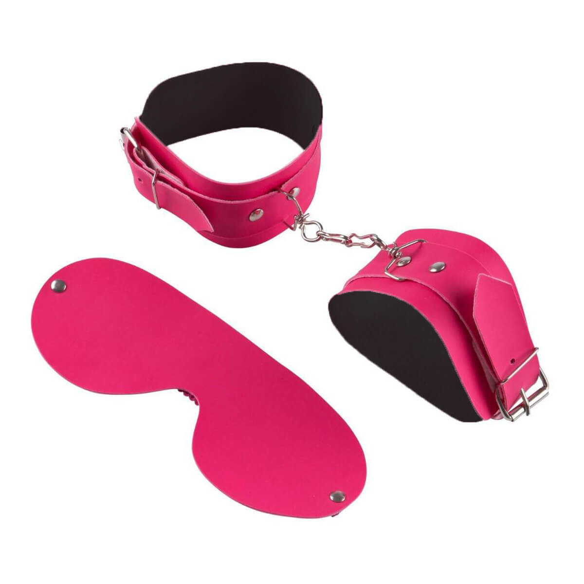 Kit Sadomasoquismo com Algema e Venda em Couro Sintético - Brasil Fetiche | Disponível em 6 Cores - 26