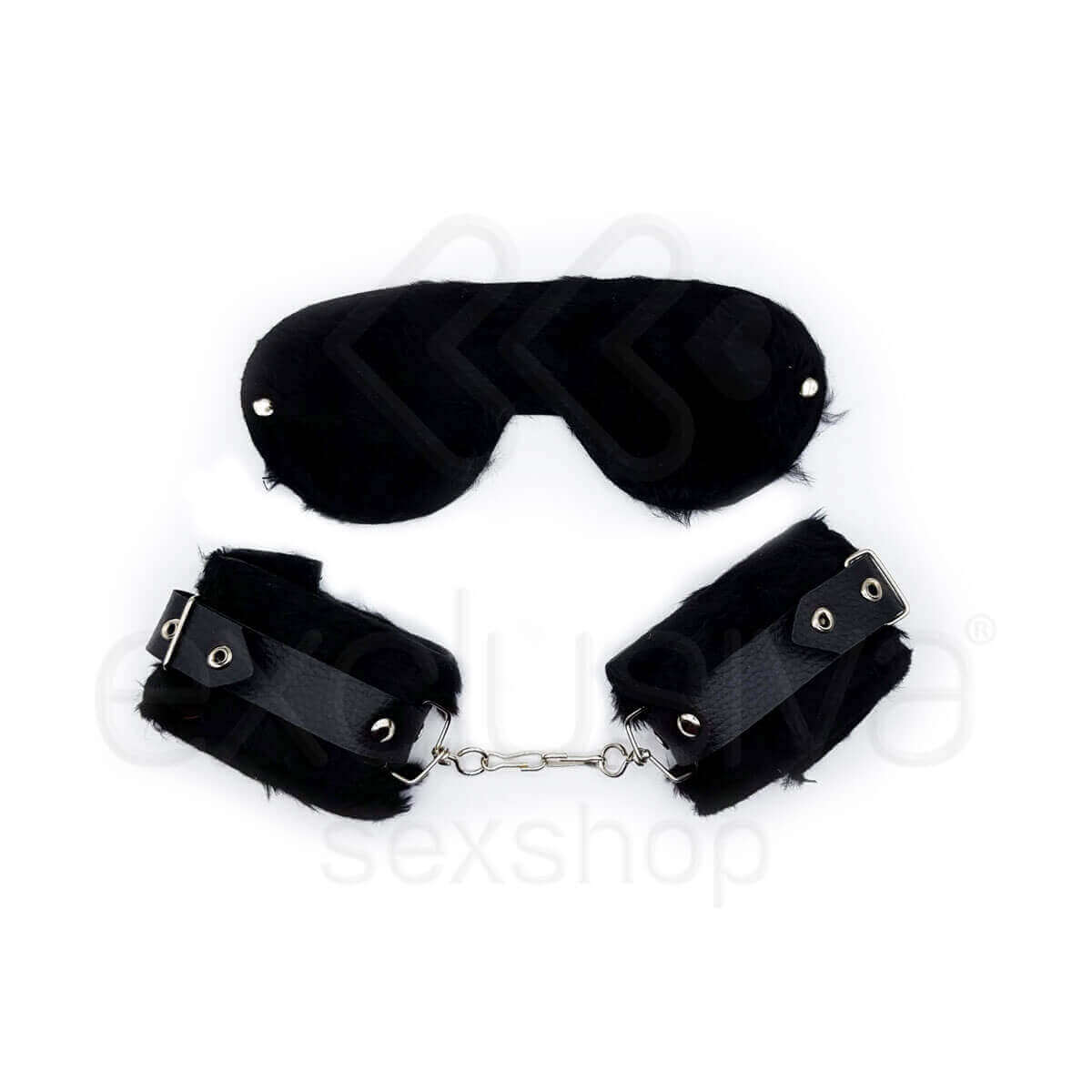 Kit Sadomasoquismo com Algema e Venda em Pelúcia - Brasil Fetiche | Disponível em 8 Cores - 6