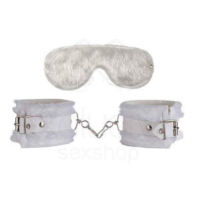 Kit Sadomasoquismo com Algema e Venda em Pelúcia - Brasil Fetiche | Disponível em 8 Cores