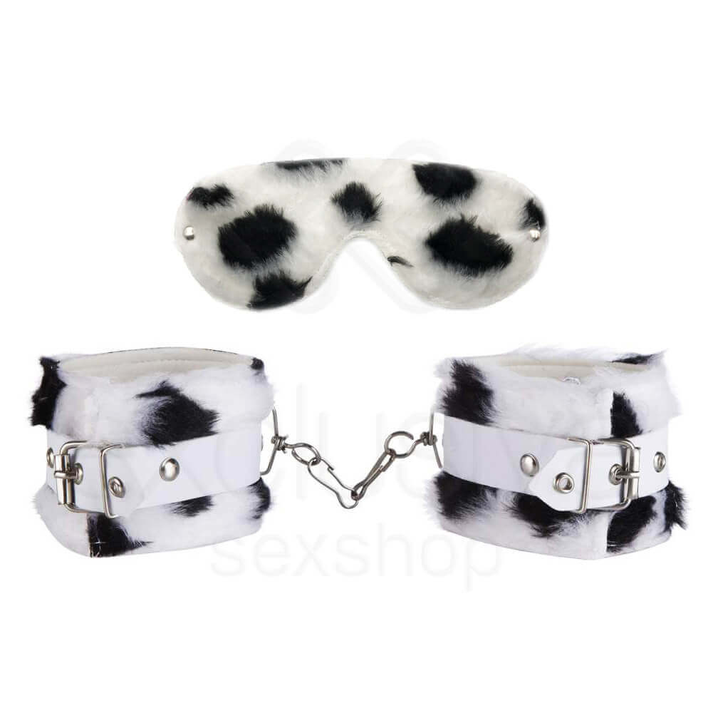 Kit Sadomasoquismo com Algema e Venda em Pelúcia - Brasil Fetiche | Disponível em 8 Cores - 31