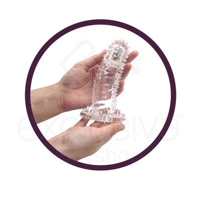Brave Man - Capa Peniana em Silicone com Cápsula Vibratória e Vibração Única - 13,5 x 3,5 cm