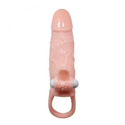 Foto 2 do produto Capa Peniana com Estimulador de Clítoris, Vibro e Anel para Escroto - Brave Man | 11,5 x 3,6 cm