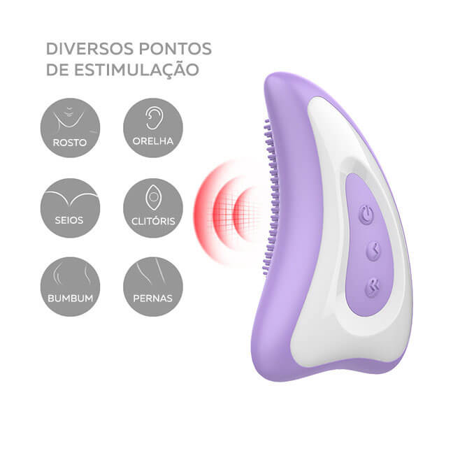 Massageador de Seios em Silicone com Cerdas Estimuladoras e 12 Modos de Vibração - Breast Massager | 9,4 x 5,4 cm - 2