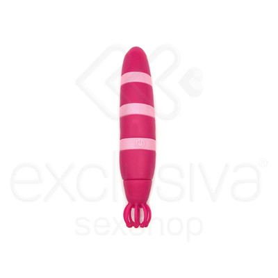 Foto 2 do produto Kit com Vibrador Clássico Recarregável em Silicone com 10 Modos de Vibração + 3 Acessórios para Base - Breathless Orgasm - 15,3 x 4,2 cm | Cor: Rosa