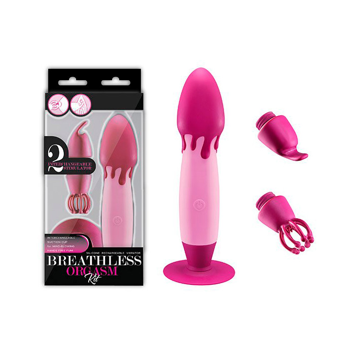 Vibrador no Formato de Sorvete em Silicone com 10 Modos de Vibrações e 3 Acessórios para Base - Breathless Orgasm | Disponível em 3 Cores - 1