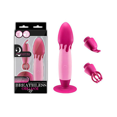 Foto 1 do produto Vibrador no Formato de Sorvete em Silicone com 10 Modos de Vibrações e 3 Acessórios para Base - Breathless Orgasm | Disponível em 3 Cores