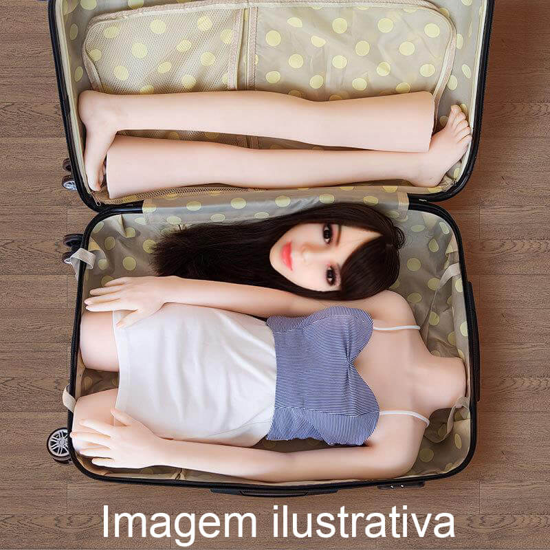 Bruna - Boneca Realística Desmontável em TPE com Pele Morena, Cabelo Escuro, Olhos Castanhos, Seios Médios, Vértebras em Aço, Mala para Transporte e Acessórios - 35 Kg e 1,65 Metros de Altura - 8