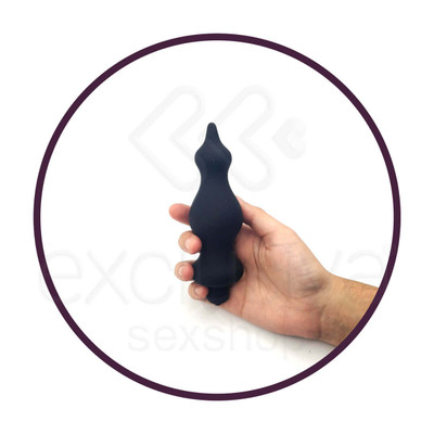 Plug Anal em Silicone com 10 Modos de Vibrações e Formato Ondulado - Bullet Amuse | 13,8 x 4 cm