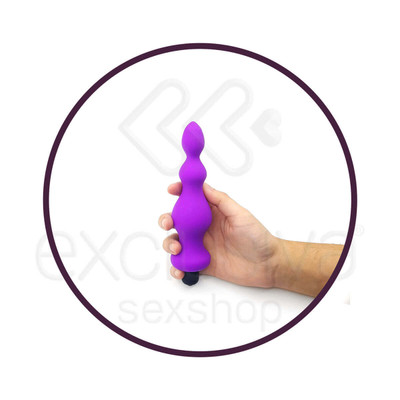 Bullet Amuse - Plug Anal em Silicone Ondulado com 10 Modos de Vibrações e um Baixo Nível de Ruído - 16,5 x 4 cm