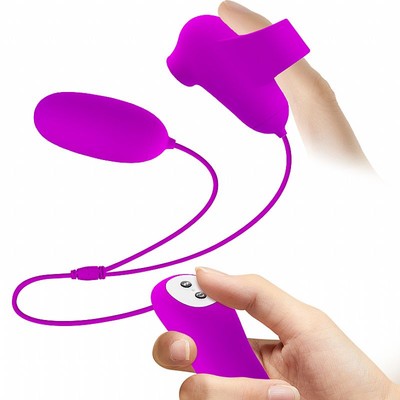 Bullet com Dedeira Estimuladora de Clitóris em Silicone com 12 Modos de Vibração, 12 Níveis de Pulsação e Controle Remoto com Fio - Pretty Love