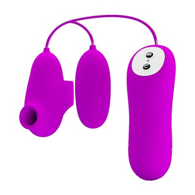 Foto 2 do produto Bullet com Dedeira Estimuladora de Clitóris em Silicone com 12 Modos de Vibração, 12 Níveis de Pulsação e Controle Remoto com Fio - Pretty Love
