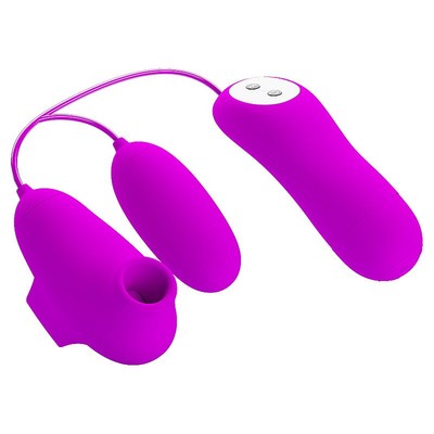 Foto 3 do produto Bullet com Dedeira Estimuladora de Clitóris em Silicone com 12 Modos de Vibração, 12 Níveis de Pulsação e Controle Remoto com Fio - Pretty Love