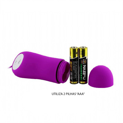 Foto 4 do produto Bullet com Dedeira Estimuladora de Clitóris em Silicone com 12 Modos de Vibração, 12 Níveis de Pulsação e Controle Remoto com Fio - Pretty Love