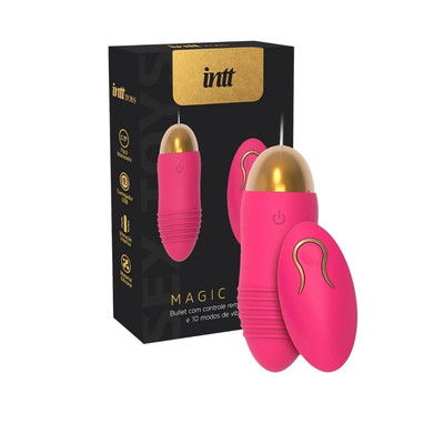 Bullet Recarregável com 10 Modos de Vibrações e Controle Remoto Sem Fio - Intt Magic Egg | 6,6 x 2,9 cm