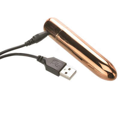 Foto 4 do produto Bullet Recarregável com 10 Vibrações e Pulsações com Botão Led - Adam & Eve Eve's Copper Cutie | 10 x 2 cm