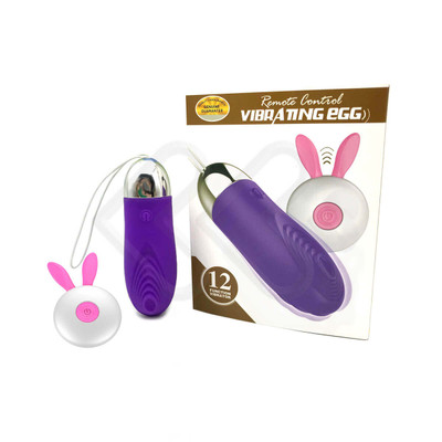 Bullet Recarregável em Silicone com 12 Modos de Vibrações e Controle Remoto sem Fio com Orelhinha - Remote Control Vibrating Egg | Disponível em 2 Cores