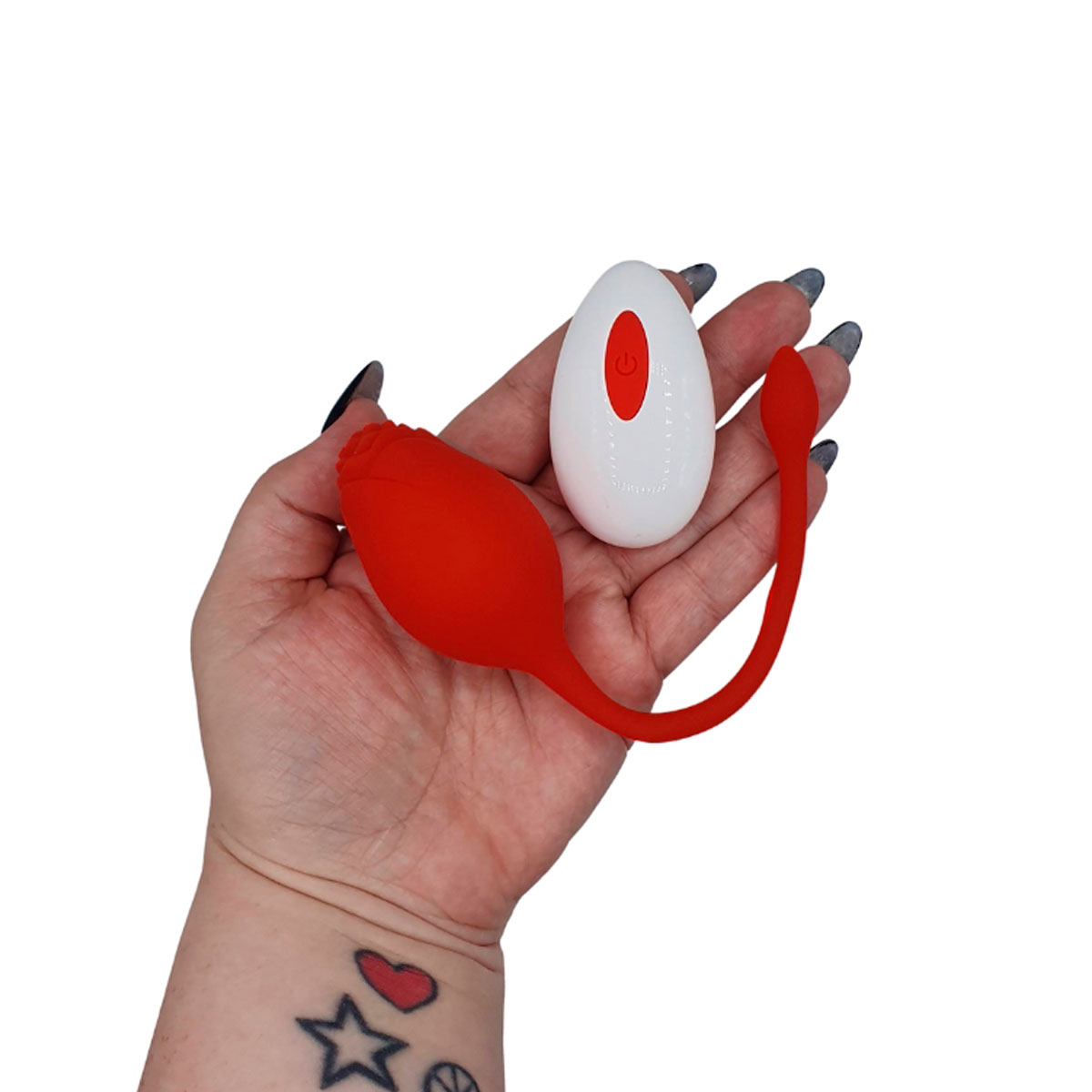 Bullet Recarregável em Silicone com Formato de Rosa, 12 Modos de Vibrações  Controle Remoto Sem Fio - Vip Mix | 6,2 x 3,8 cm - 5