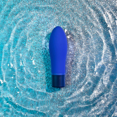 Bullet em Silicone Texturizado com 10 Modos de Vibração e Carregamento via USB Magnético - Selopa Cobalt Cutie | 10 x 3 cm