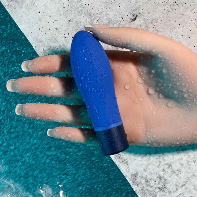 Bullet em Silicone Texturizado com 10 Modos de Vibração e Carregamento via USB Magnético - Selopa Cobalt Cutie | 10 x 3 cm