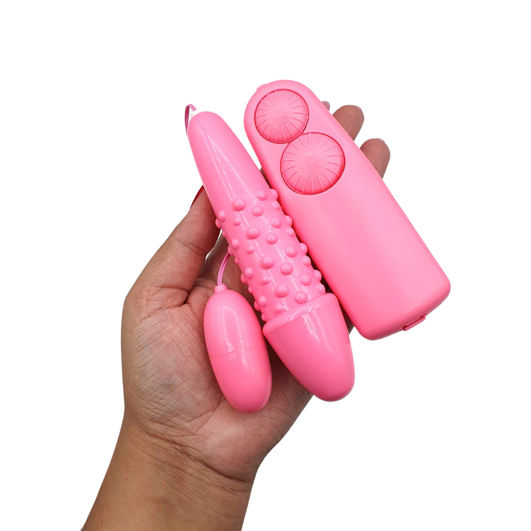 Bullets Vibratórios em ABS com Multivelocidade e Cerdas Massageadoras - Adão & Eva Super Duplo - 4