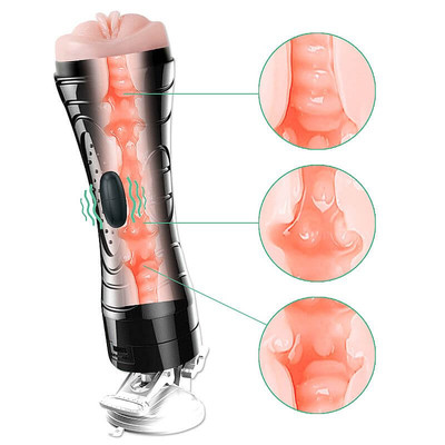 Foto 4 do produto Masturbador Lanterna em TPR com Forma de Vagina, Vibração Multivelocidade e Ventosa - YouVibe Bussy Vibration Ultra Simulation |  15 x 3 cm