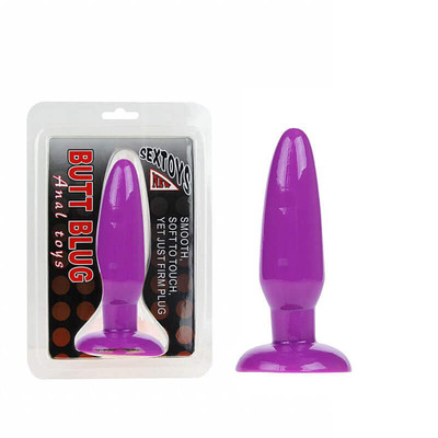 Foto 1 do produto Butt Plug Anal Toys - Plug Anal em Formato Cônico com Ventosa - 10,5 x 3,3 cm | Cor: Roxo