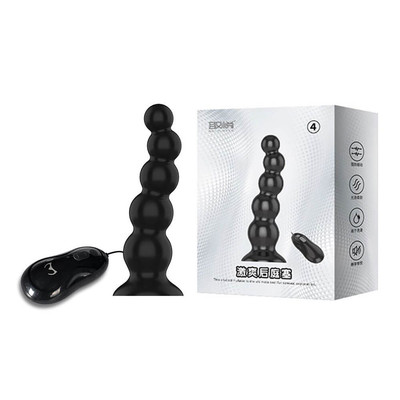 Plug Anal em TPR com 12 Modos de Vibração, Formato Escalonado, Controle Remoto e Base em Ventosa - Butt Plug One Love Nest 4 | 11,5 x 3,4 cm