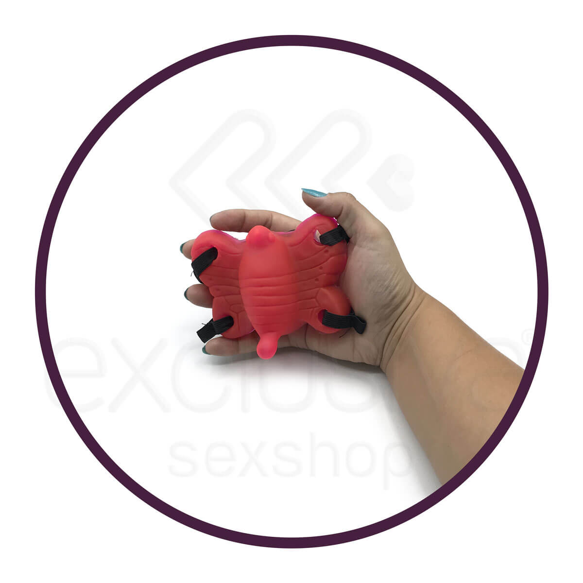 Butterfly - Estimulador Feminino em Forma de Borboleta com Multivelocidade e Cinta Elástica Ajustável | Cor: Rosa - 3