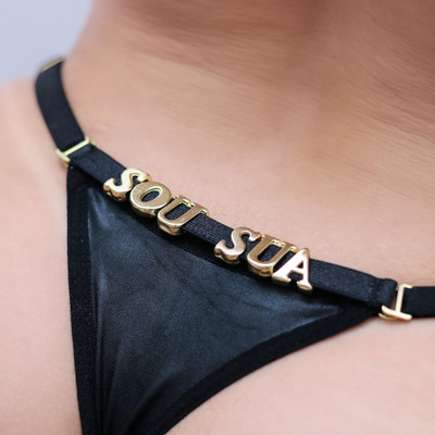 Foto 2 do produto Calcinha em "Cirre Preto" Personalizada - Tallyta Moda Apimentada | Tamanho Único