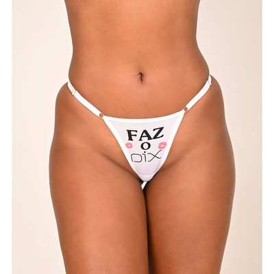 Foto 12 do produto Calcinha Fetiche na Cor Branco - Tallyta Moda Apimentada | Tamanho Único | Disponível em 14 Frases