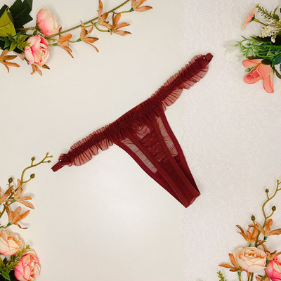 Foto 4 do produto Calcinha Fio Afrodisíaco em Tule com Babadinho - Amor e Sedução Love Fio| Disponível em 6 Cores no Tamanho Único
