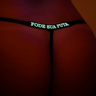 Foto 5 do produto Calcinha Fio Dental em Tule que Brilha no Escuro - Exclusiva Lingerie | Tamanho Único | Disponível em 2 Cores e 9 Frases