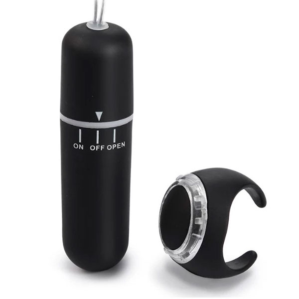 Calcinha de Renda com Cápsula Vibratória e Controle Remoto em Formato de Anel - 6,5 x 1,7 cm - 3