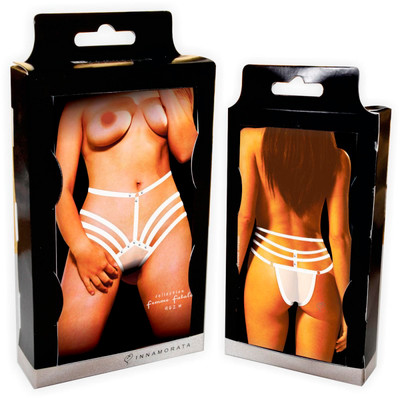 Foto 3 do produto Calcinha em Tule com Tiras Estilo Strappy e Rebites - InNamorata Femme Fatale | Tamanho Único | Disponível em 3 Cores
