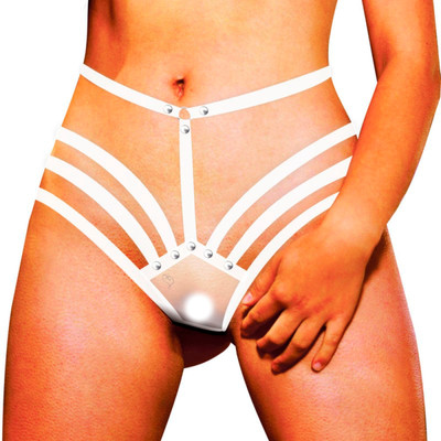 Foto 4 do produto Calcinha em Tule com Tiras Estilo Strappy e Rebites - InNamorata Femme Fatale | Tamanho Único | Disponível em 3 Cores