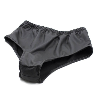 Foto 4 do produto Calcinha em Vinil com Plug Anal em Formato de Pênis Realístico com Vibro Multivelocidade - 9 x 3 cm | Cor: Preto
