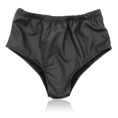 Foto 3 do produto Calcinha em Vinil com Plug Anal em Formato de Pênis Realístico com Vibro Multivelocidade - 9 x 3 cm | Cor: Preto