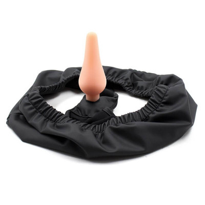 Calcinha em Vinil Tamanho Único com Plug Anal em PVC - 8,7 x 3,7 cm